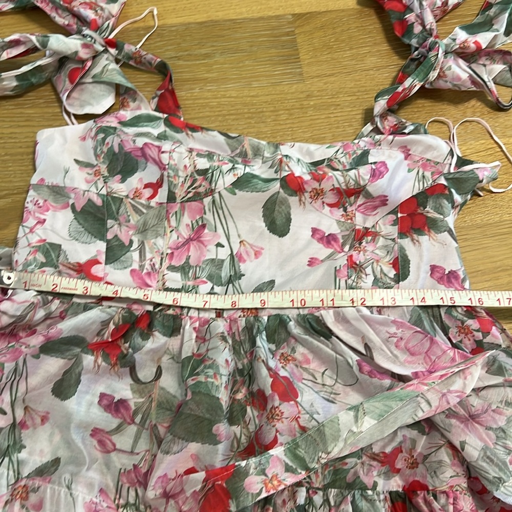 & Other Stories Corset front Tiered Floral Ruffled maxi Dress size 12 NWOT - Picture 10 of 12